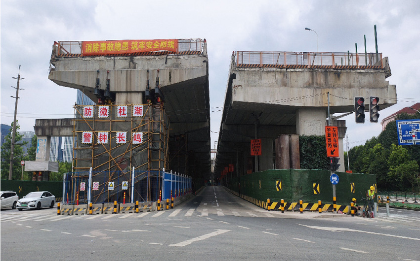 上海濟陽路快速化改建工程橋梁頂升工程2標