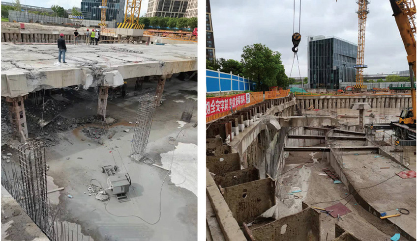 松江國際生態(tài)商務區(qū)新建辦公樓（地下室）支撐、棧橋及格構柱拆除工程